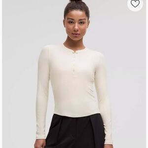 Lululemon Hold Tight Long-Sleeve Henley Light Ivory